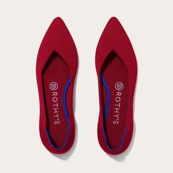 Rothy's Shoes - ROTHY'S Chilli Red The Point Flats sz 9 Blue Halo